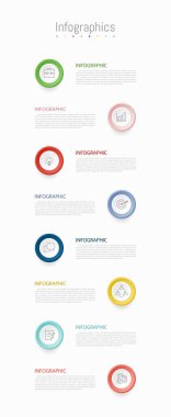 İş verileriniz için Infographic 8 seçenekleri tasarım elemanları. Vektör İllüstrasyonu.