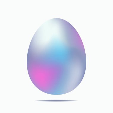 Beyaz arka planda renkli Paskalya yumurtaları, Vektör İllüzyonu