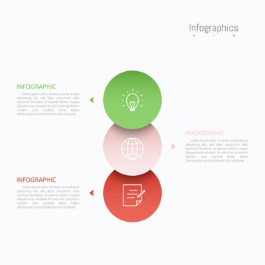 İş verileriniz için Infographic 3 seçenekleri tasarım elemanları. Vektör İllüstrasyonu.
