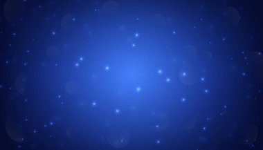 Akış noktaları ve parıltılı ışıklarla soyut fütüristik mavi arkaplan. Vektör illüstrasyonu