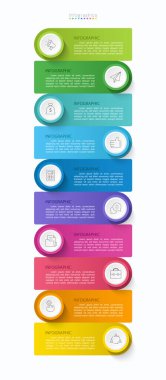 İş verileriniz için Infographic 10 seçenekleri tasarım elemanları. Vektör İllüstrasyonu.