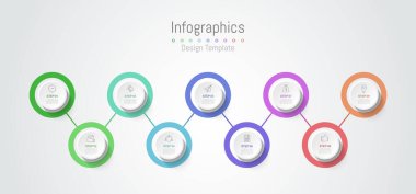 İş verileriniz için Infographic 9 seçenekleri tasarım elemanları. Vektör İllüstrasyonu.