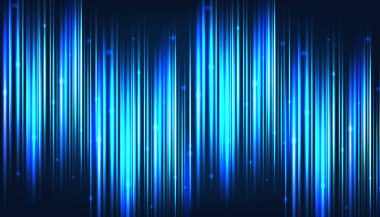 Geometrik şekilleri ve akış ışıkları olan soyut fütüristik mavi arkaplan. Vektör illüstrasyonu
