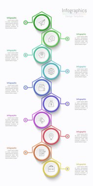 İş verileriniz için Infographic 10 seçenekleri tasarım elemanları. Vektör İllüstrasyonu.