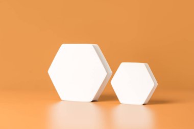 Sarı bir arka planda mockup eşkenar dörtgen sahnesi. Ürün sunumu ya da metin reklamı için arka plan. Ön manzara. Boşluğu kopyala.