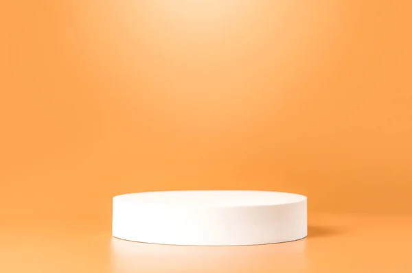 Tahap Putih Kosong Yang Dibuat Dengan Bentuk Lingkaran Putih Podium — Stok Foto
