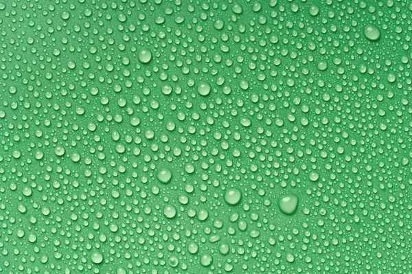 Acqua Gocce Macro Texture Uno Sfondo Verde Alta Risoluzione — Foto Stock
