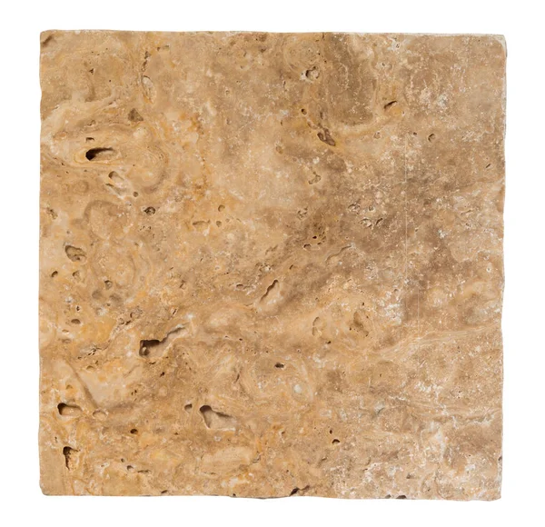 stock image Natural travertine with onyx tile isolated on white. Ready for clipping path.