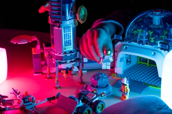 Przykładowy Artykuł Redakcyjny Lego City 60350 Konstruktor Stacji Kosmicznej Poltava — Zdjęcie stockowe