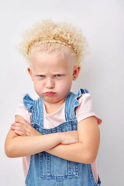 Naughty Caucasian Child Disobedience Problem Discipline Punishment Portrait Angry Offended — Stock Photo, Image