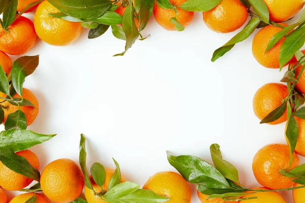 Winter Flat Lay Tangerines — Stock Photo, Image
