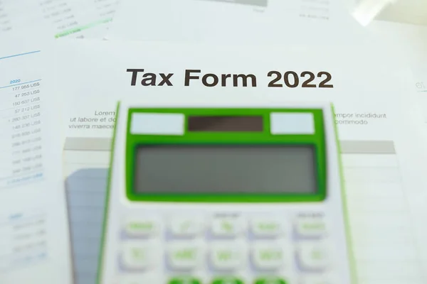 Formulário Fiscal 2022 Calculadora Mesa — Fotografia de Stock