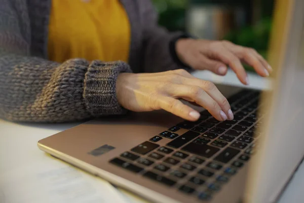 Zakelijke Vrouw Werkt Laptop — Stockfoto
