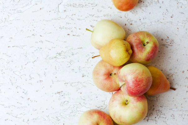 Autumn Flat Lay Apples Pears — Stock Photo, Image