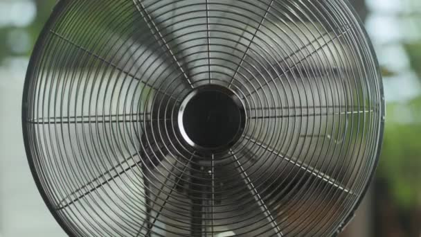 Heure Été Gros Plan Sur Ventilateur Électrique — Video