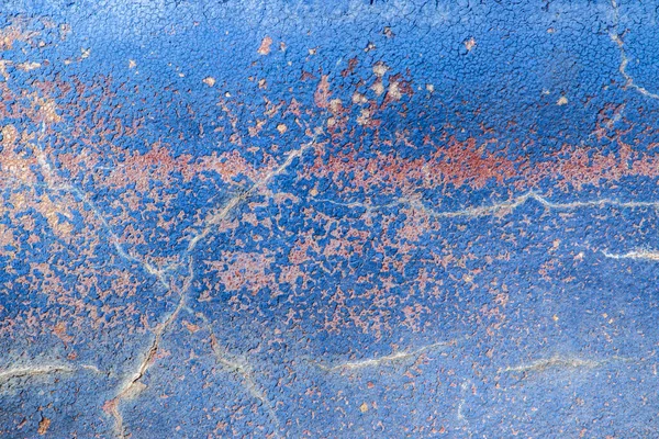 Pintura Índigo Descolorida Pared Agrietada Primer Plano Como Fondo Azul — Foto de Stock