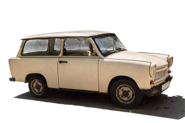 stock image Old vintage Trabant car isolated on white background 