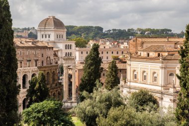 Roma, İtalya. Capitoline Hill 'den Roma Forumu manzarası