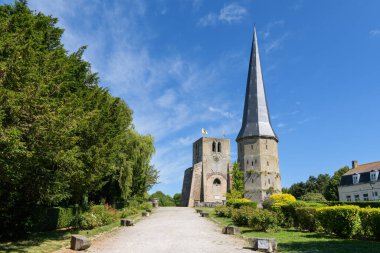 Bergues, France - July 5. 2022: An ancient monastery on a hill in France, sunny day in summer