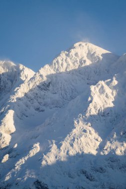 Mountain Grimming on a cold sunny day in winter, view from Bad Mitterndorf (Austria)
