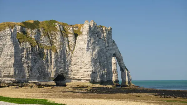 stock image Chalk cliffs of Etretat (Normandy France) on a sunny day in summer