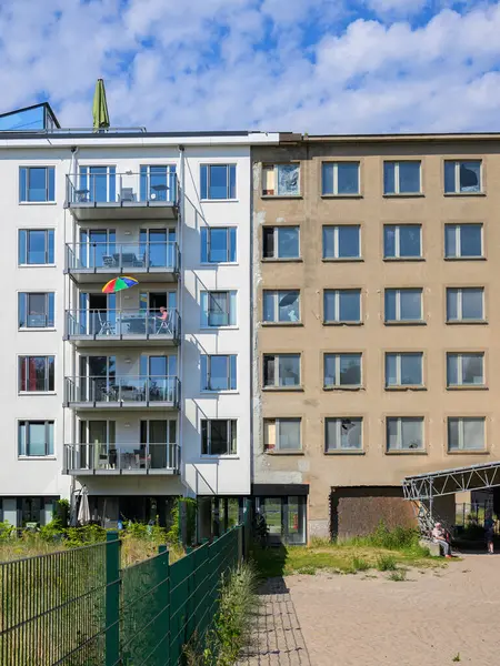 stock image Binz, Germany - July 10, 2024: The buildings of Prora on the island ruegen on a sunny day