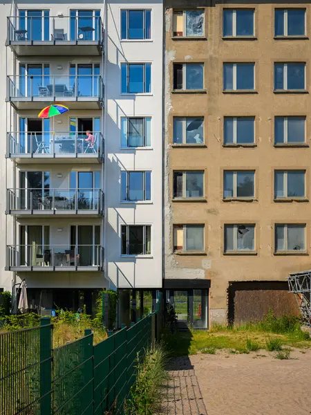 stock image Binz, Germany - July 10, 2024: The buildings of Prora on the island ruegen on a sunny day