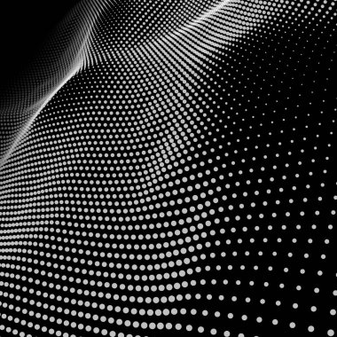 Parlayan çizgi ve noktalardan oluşan dijital bir pleksus. Bilim ve teknoloji için gelecekçi dijital arkaplan