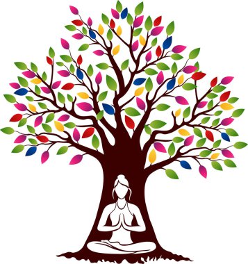 İzole edilmiş arkaplanı olan bir ağaç yogası. 