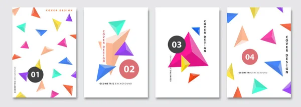 Sady Šablon Titulních Vektorového Geometrického Pozadí Leták Prezentace Brožura Plakát — Stockový vektor