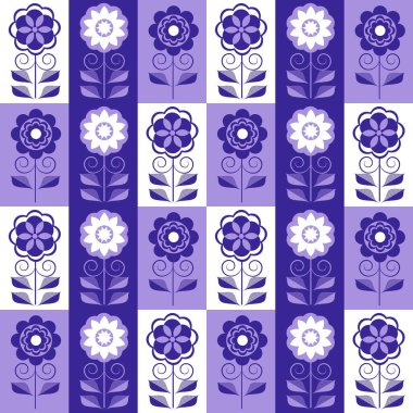 Düzenli, pürüzsüz çiçekleri olan mor bir doku.