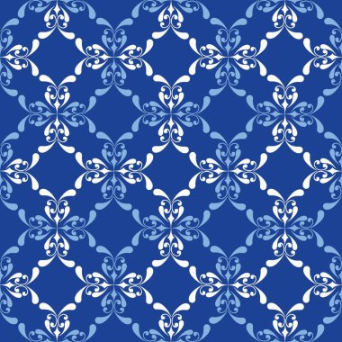 Blue and white mosaic like seamless background