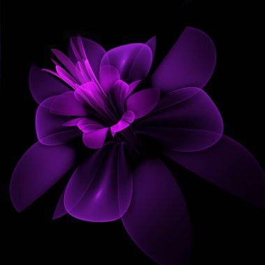 Koyu arkaplanda hazırlanmış fraktal çiçeğin fantastik bir görüntüsü.