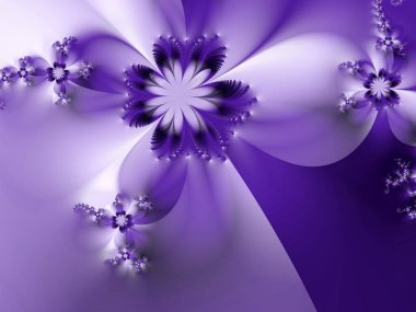 Wreath of flowers as fractal art. Fractal image of fantastic flowers. Template for further graphic design. Original background.