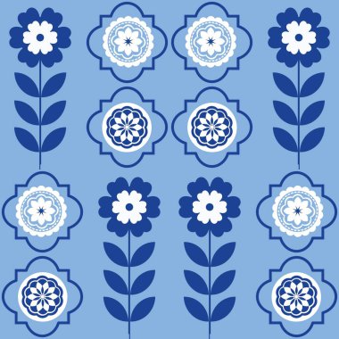 Çiçekli mavi, beyaz, pürüzsüz bir arka plan.