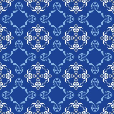 Blue and white mosaic like seamless background