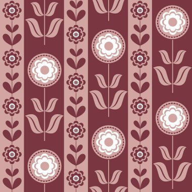 Soyut çiçekli kahverengi ve beyaz grafik tasarımı