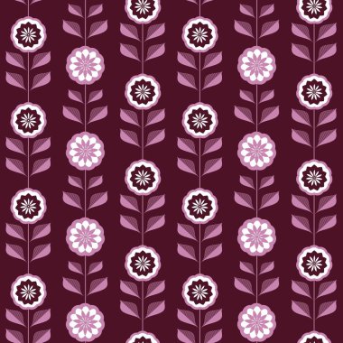 Düzenli, pürüzsüz çiçekleri olan mor bir doku.