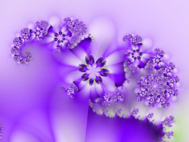 Wreath of flowers as fractal art. Fractal image of fantastic flowers. Template for further graphic design. Original background.