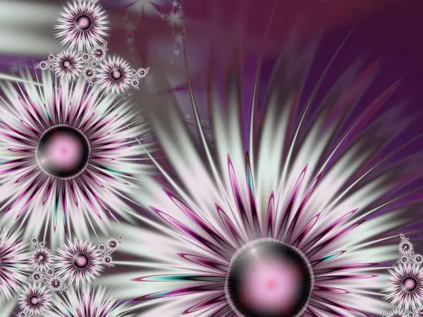 Fantastis Warna Warni Bunga Karya Seni Fraktal Untuk Digunakan Sebagai — Stok Foto