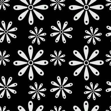 Çiçekli siyah, beyaz, pürüzsüz arkaplan 