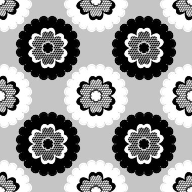 Çiçekli siyah, beyaz, pürüzsüz arkaplan 