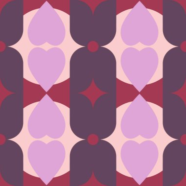 Farklı şekillere sahip, pürüzsüz bir desen içine katlanmış mor soyut arkaplan.