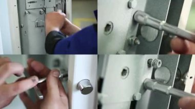 Güvenli üretim. Seri üretim. Ekranı böl. Ağır işçilik. Güvenli üretim atölyesi.