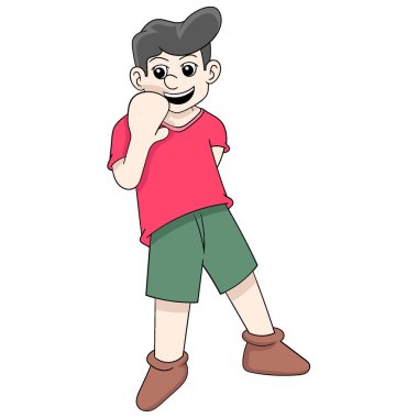 El hareketini reddeden bir çocuğun resmi. vektör tasarımı illüstrasyon sanatı