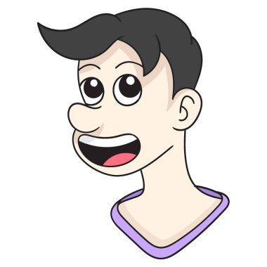 Gülen komik surat çizimi. vektör tasarımı illüstrasyon sanatı