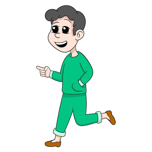 Иллюстрация Бегущего Человека Кардио Тренировочном Костюме Векторный Дизайн — стоковый вектор