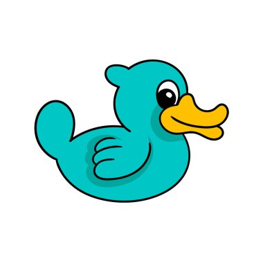 Ördek tavukları kıvrılmış şirin yüzlüdürler. vektör tasarımı illüstrasyon sanatı