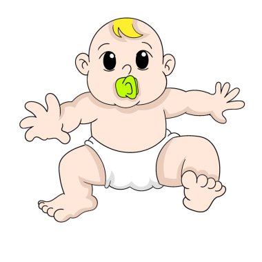 Sarışın erkek bebek sevimli ve sevimli davranıyor. vektör tasarımı illüstrasyon sanatı