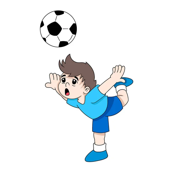 Boy Doing Volley Soccer Gesture Vector Design Illustration Art — Archivo Imágenes Vectoriales